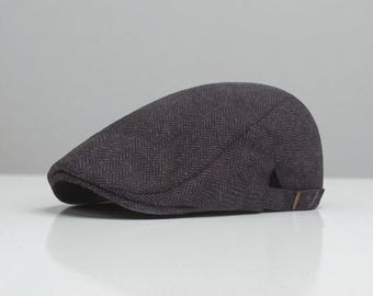Gorra plana en espiga para hombre / Sombrero retro Newsboy Ivy