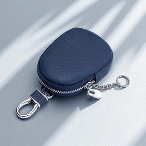 Leather Coin Purse | Mini Zipper Key Case | Small Wallet with Key Ring | Car Key Holder | Change Pouch | Keychain Wallet for Women