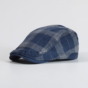 Béret à carreaux vintage | Chapeau classique de style gavroche | Casquette plate rétro | Chapeaux décontractés de tous les jours