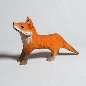 Wooden Fox Figurine | Fox Statue for Home Decor | Animal Sculpture Desk Ornament 4.6 (27)