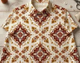 Traditional luxury Victorian-style Linen Fabric – Javanese Batik PatternsPure 100% Linen Lightweight Apparel Textile Loom Fabric By the yard