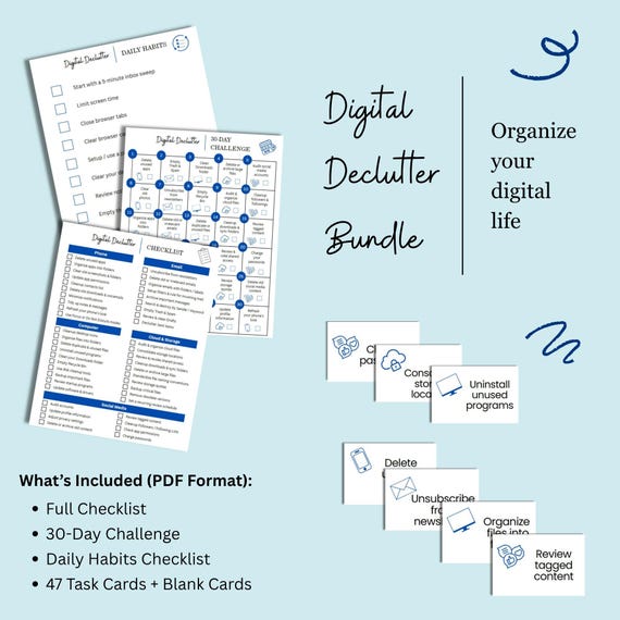 Digital Declutter Bundle (PDF Only) | Organize Your Digital Life with Ease