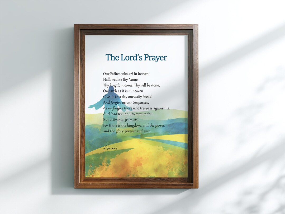 The Lord's Prayer Wall Art | Watercolor Jesus Print | Christian Home ...