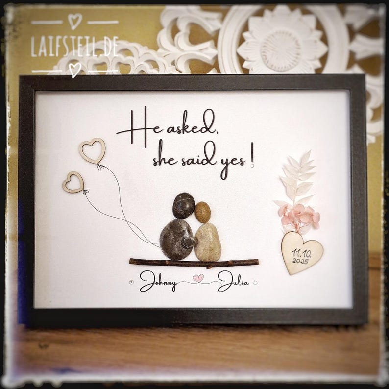 Eine tolle Idee zur Verlobung 💍 Rahmen 23x32x3cm schwarz