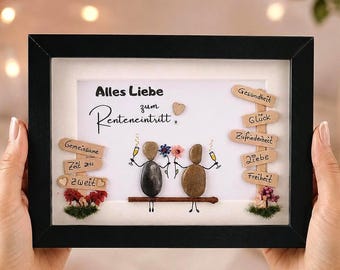 Retirement Gift | Personalized Stone Picture | Retirement Gift | Farewell Gift for a Colleague | Handmade Unique Piece | with Light