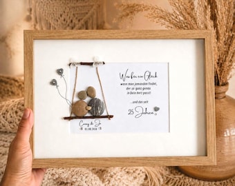 Personalized stone wedding pictures for weddings, anniversaries, silver weddings, engagements, handmade for the bride and groom, LED optional!!