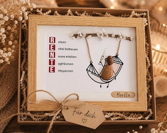 Retirement Gift | Personalized Stone Picture | Retirement Gift | Pension | Farewell to a Colleague | Handmade Unique Piece | with Lighting
