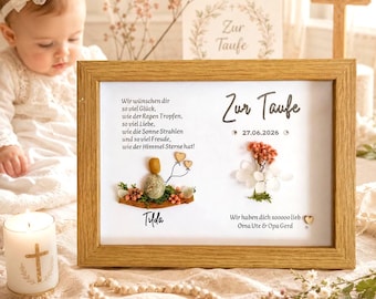 Personalized christening gift (any religion), for boys and girls. Lovingly handcrafted, optional LED lighting! 3D