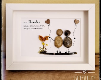 Stone picture of sister/brother, a personalized gift for birthdays, Valentine's Day, a handmade, customizable, unique piece, LED optional