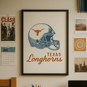 Texas Longhorns Football Poster: University of Texas Fan Room Decor (Downloadable Print)