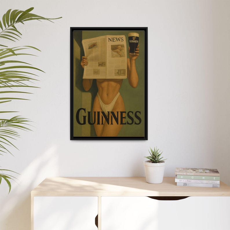 Plakat z Guinnessem w stylu retro: wystrój pubu i domowego baru zdjęcie 6
