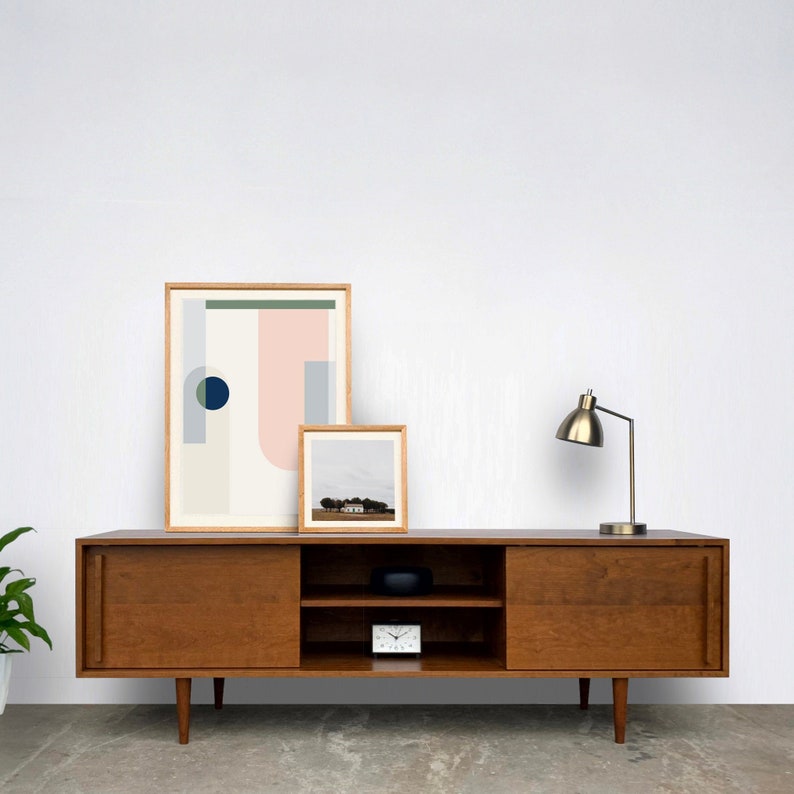 Kasse Credenza / Media Console 75 Solid Cherry Teak Finish IN STOCK zdjęcie 2