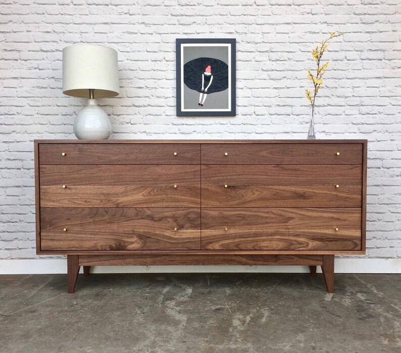 Dumont Dresser - Solid Walnut - Mid Century Modern Inspired 