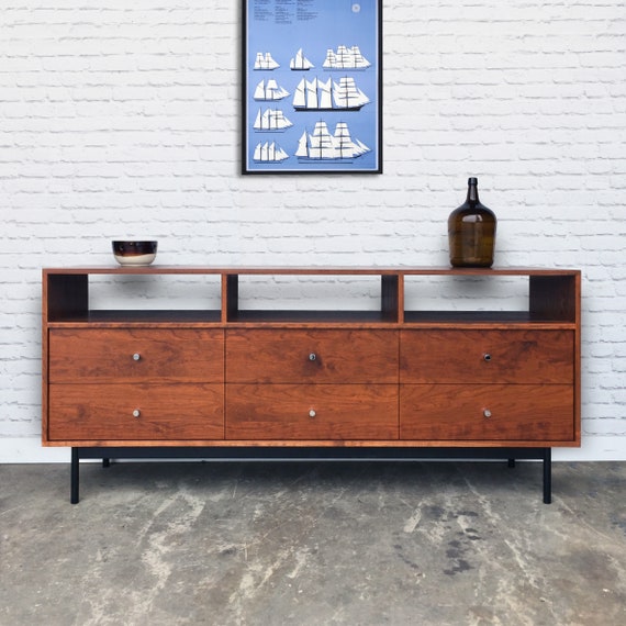 Credenza 104 Dresser Solid Cherry Antique Cherry Finish Etsy
