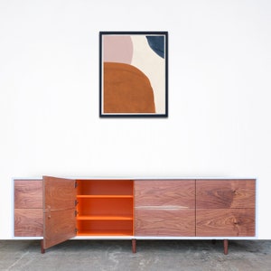 Epoch Credenza 96&quot; - Bookmatched Walnut Fronts