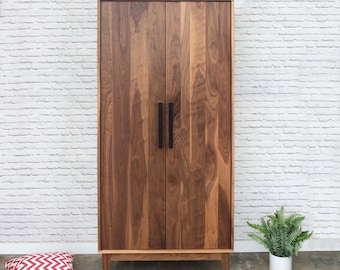 Dumont Armoire - Solid Walnut - Mid Century Modern Inspired