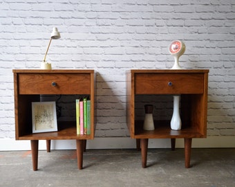 Pair of Wakefield Nightstands with drawers - Solid Cherry