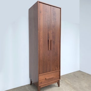 Dumont Armoire Solid Walnut Mid Century Modern Inspired image 2