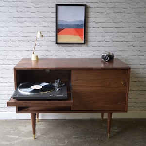 Whitewater Record Cabinet With Pull out Shelf Solid Walnut Etsy