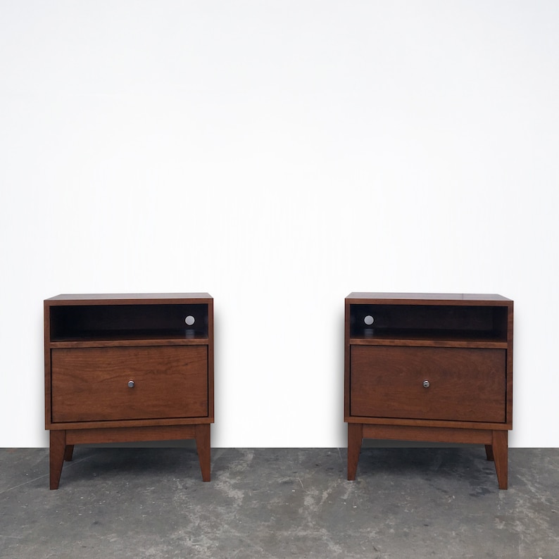 Dumont Nightstand Solid Cherry Teak Finish Etsy