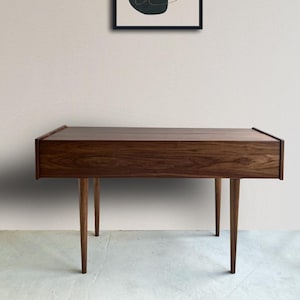 Solid Walnut Piano Table with Front Lid