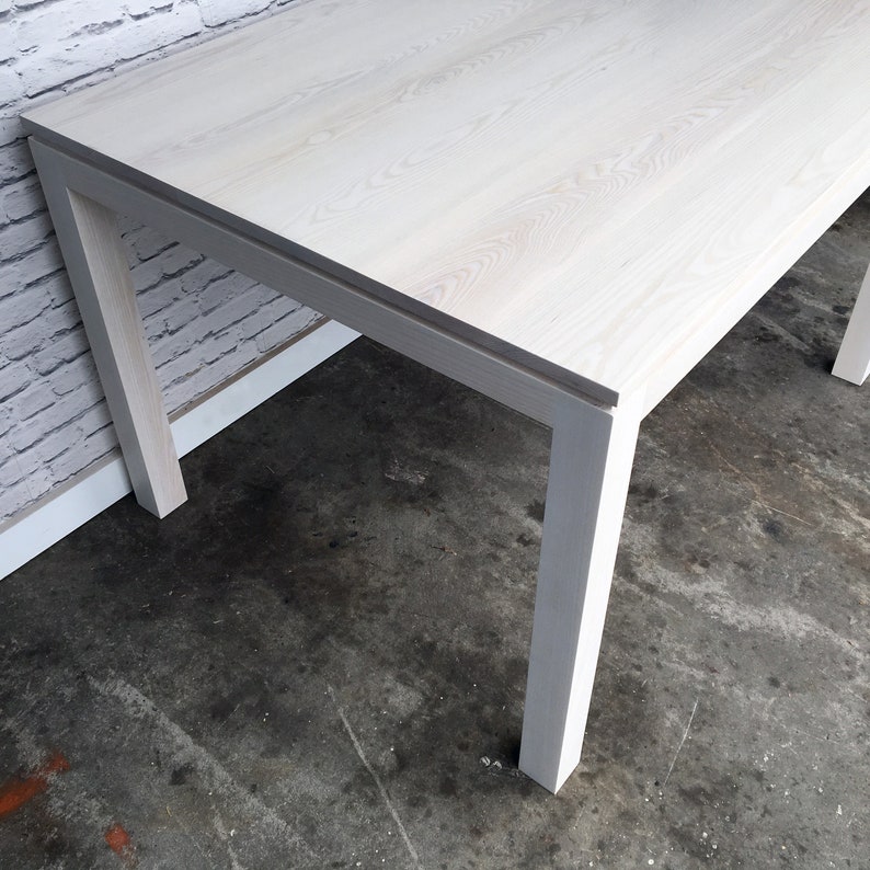 Dining Room Table Ash White Wash Finish Etsy