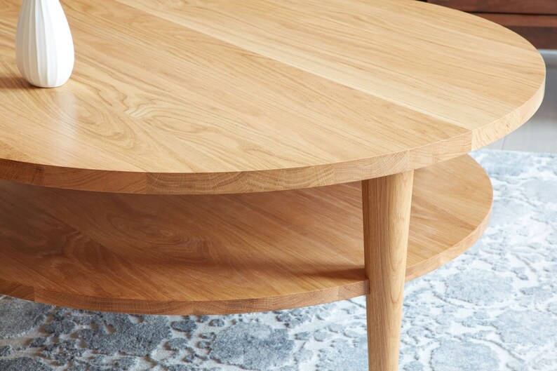 Round Coffee Table Oxelaand White Oak | Etsy