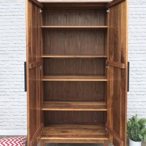 Dumont Armoire Solid Walnut Mid Century Modern Inspired image 3