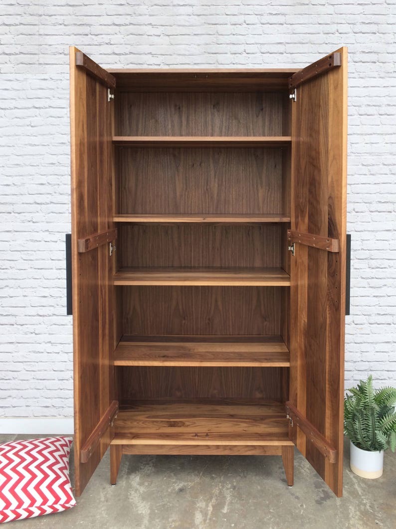 Dumont Armoire Solid Walnut Mid Century Modern Inspired image 3