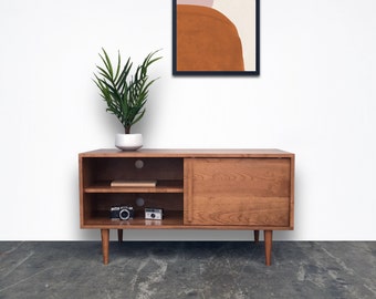 Whitewater Media Credenza - Clear Solid Cherry