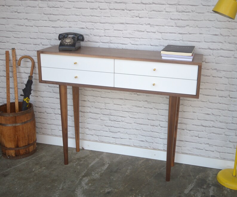 Alto Console With drawers / Entry Table Solid Walnut image 5