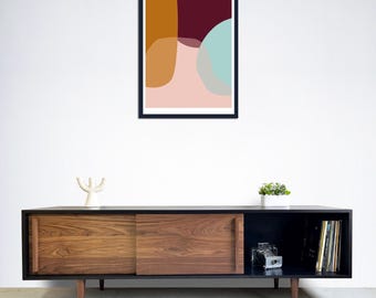 Kasse Credenza / Media Console - 72" - Walnut - Ebony  IN STOCK!!!