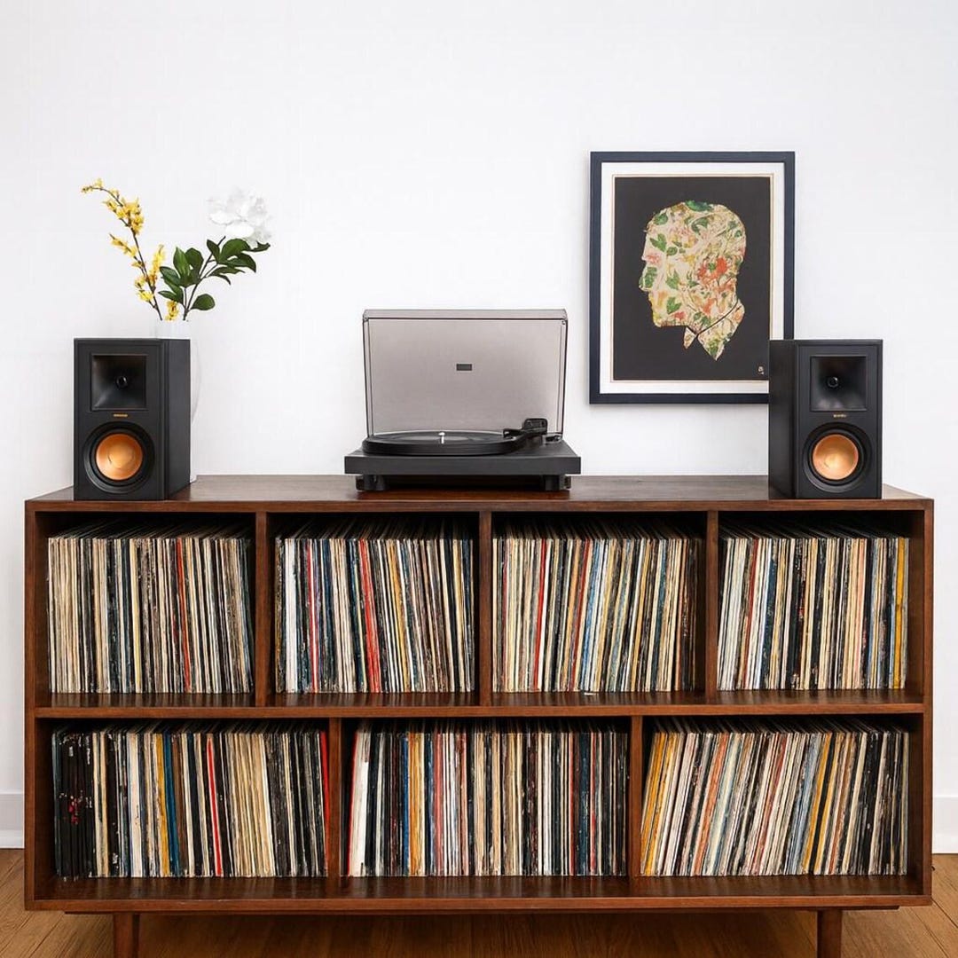 Record Storage Cabinet - 700 Records - Cherry - Teak Finish - Etsy