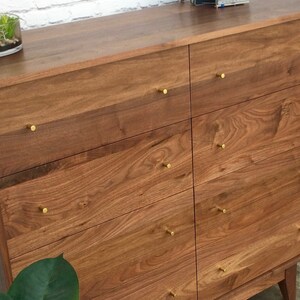 Dumont Dresser Solid Walnut Mid Century Modern Inspired image 2