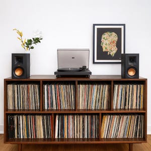 Record Storage Cabinet - Cherry - Teak Finish