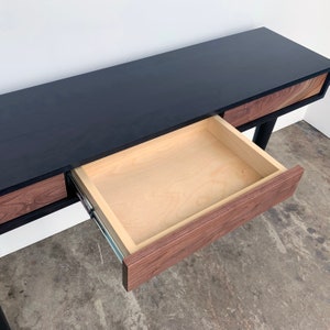 Bloom Console Table - Ebony on Cherry - Walnut Fronts - in Stock! - Etsy