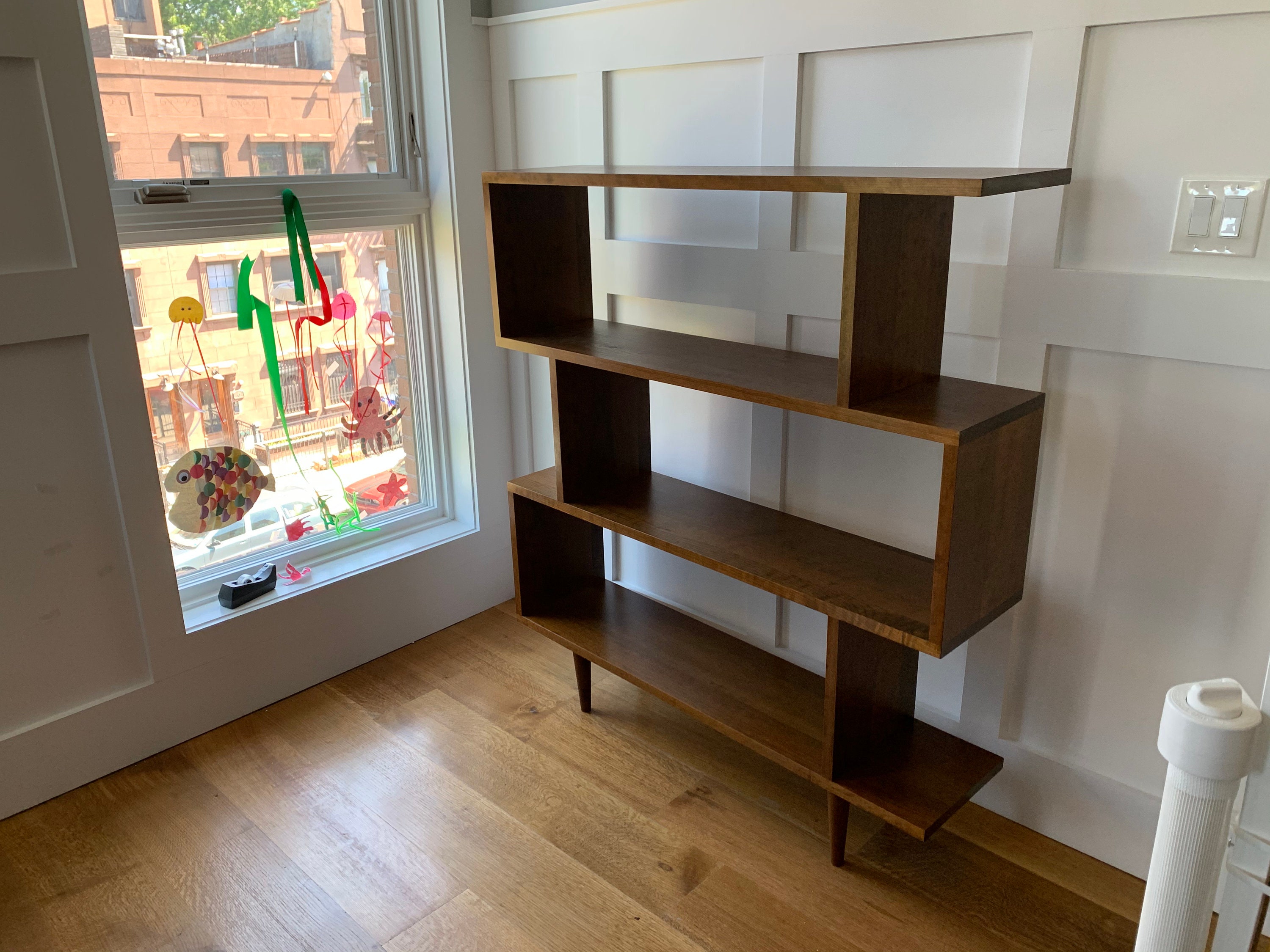 Oxelaand Multilevel Bookcase - Solid Cherry - Teak Finish - in
