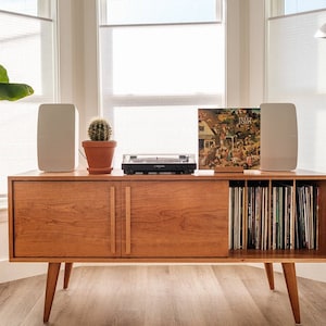 Kasse Media Console - 60" - Solid Cherry - 12" Legs - In Stock!