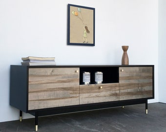 Madison Credenza - Ebony/Gray