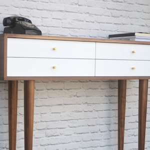 Alto Console With drawers / Entry Table Solid Walnut image 1