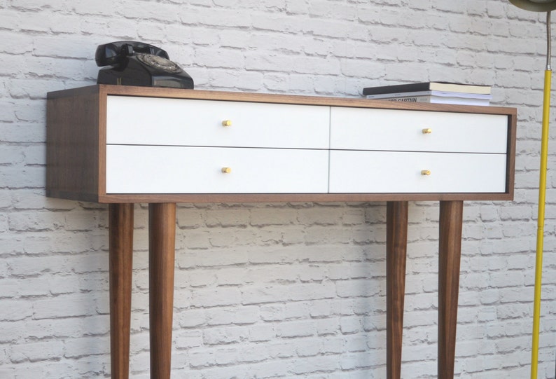 Alto Console With drawers / Entry Table Solid Walnut image 1