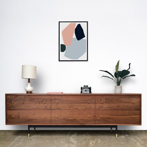 Dumont Dresser - Solid Walnut - Metal Base - Etsy