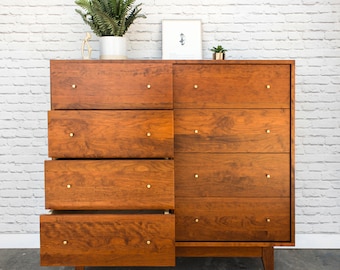 Dumont Dresser - Solid Cherry - Antique Cherry Finish - Mid Century Modern Inspired