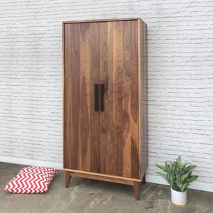 Dumont Armoire Solid Walnut Mid Century Modern Inspired image 2