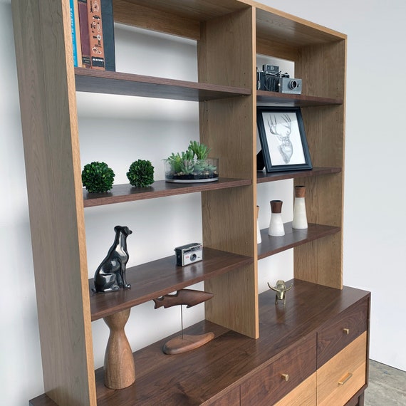 Credenza with bookshelves deals