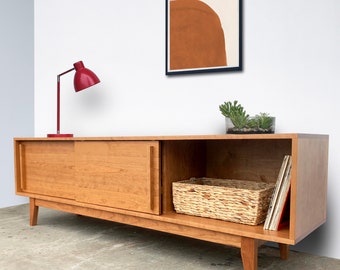 Kasse Credenza / Media Console - 75" - Solid Cherry - Clear Finish - IN STOCK!!!