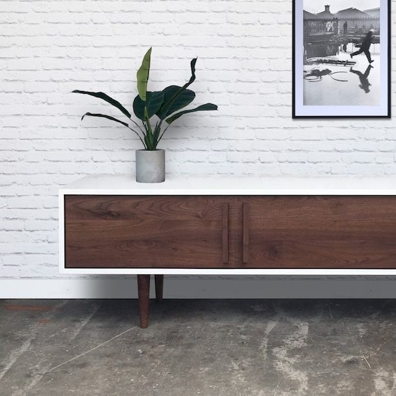 Kasse TV Stand in White Walnut Combo Etsy