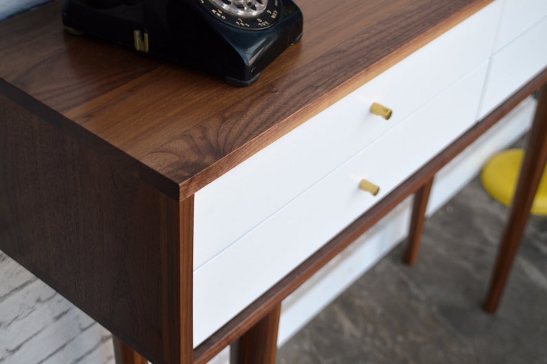 Alto Console With drawers / Entry Table Solid Walnut image 3