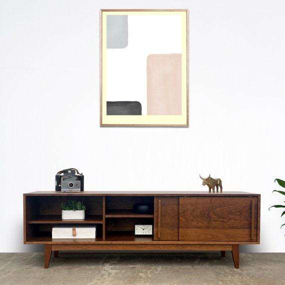 Kasse Credenza Media Console 75 Solid Cherry Teak Finish In Stock Etsy