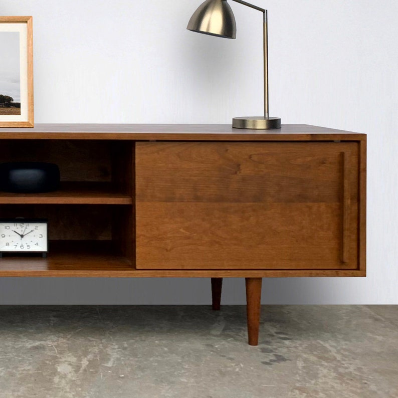 Kasse Credenza / Media Console 75 Solid Cherry Teak Finish IN STOCK zdjęcie 7